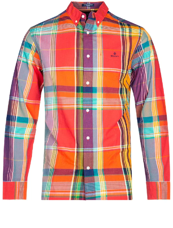 Men's Short - Sleeve Linen Casual Shirts in Light Khaki for a Breathable Summer OptionRegular Fit Madras Buttondown Watermelon Pink Men's Short - Sleeve Linen Casual Shirts in Light Khaki for a Breathable Summer OptionRegular Fit Madras Buttondown Watermelon Pink