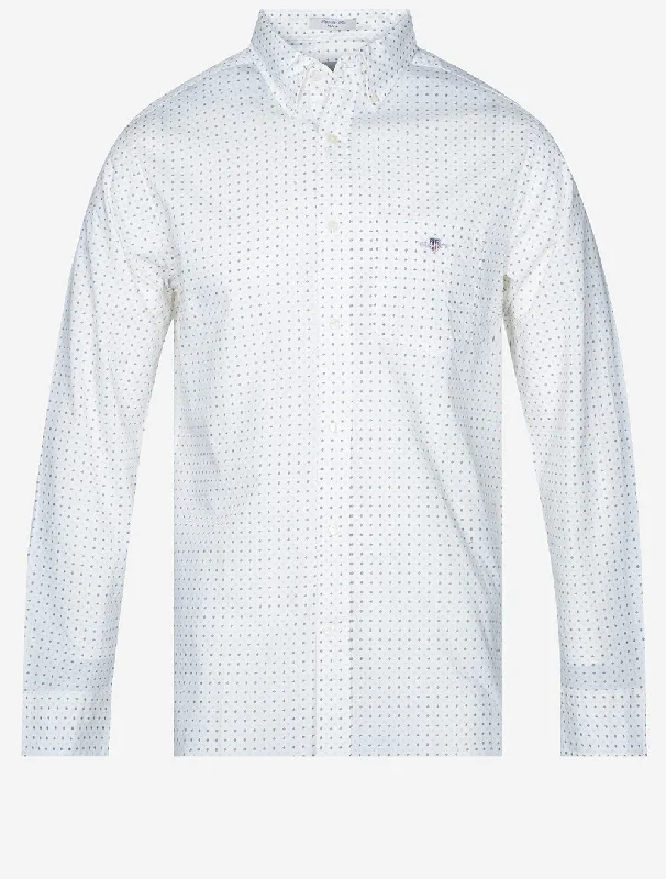 Men's Two - Tone Contrast Panel Casual Shirts in White and Navy for a Stylish and Eye - Catching DesignRegular Micro Print Shirt Eggshell Men's Two - Tone Contrast Panel Casual Shirts in White and Navy for a Stylish and Eye - Catching DesignRegular Micro Print Shirt Eggshell