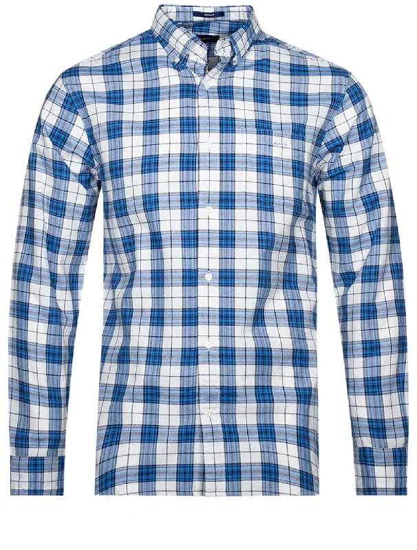 Plus Size Men's Plaid Flannel Casual Shirts in Earth Tones for a Cozy Fall OutfitRegular Oxford Check Shirt Day Blue Plus Size Men's Plaid Flannel Casual Shirts in Earth Tones for a Cozy Fall OutfitRegular Oxford Check Shirt Day Blue