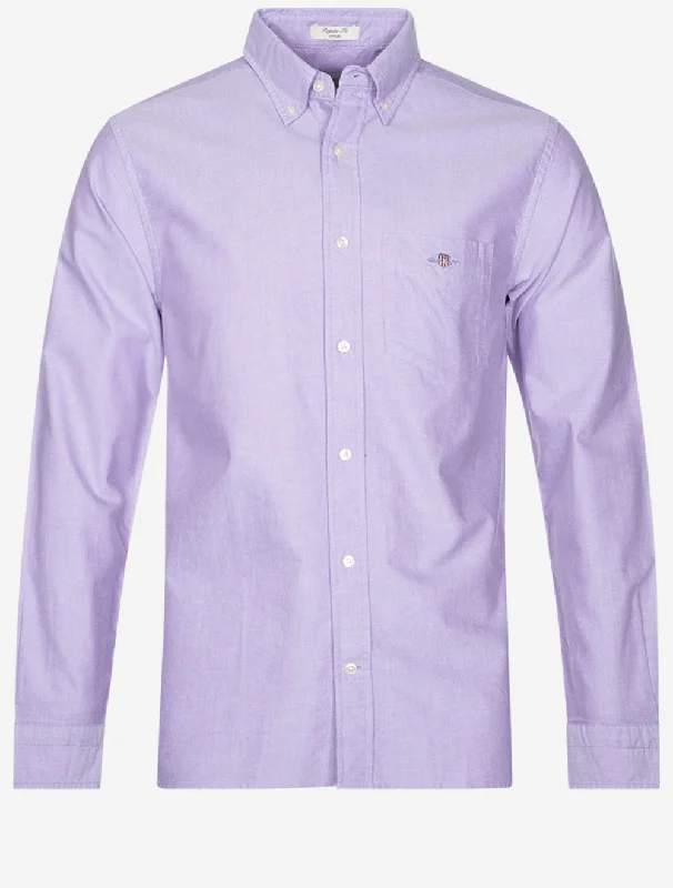 Men's Retro - Style Hawaiian Print Casual Shirts in Bold Patterns for a Tropical VacationRegular Oxford Shirt Lilac Men's Retro - Style Hawaiian Print Casual Shirts in Bold Patterns for a Tropical VacationRegular Oxford Shirt Lilac