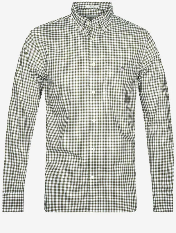 Men's Thermal - Lined Casual Shirts in Black for Added Warmth in Cold WeatherRegular Fit Poplin Gingham Shirt Juniper Green Men's Thermal - Lined Casual Shirts in Black for Added Warmth in Cold WeatherRegular Fit Poplin Gingham Shirt Juniper Green