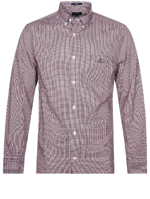 Men's Slim - Fit Printed Floral Casual Shirts in Pastel Colors for a Spring - Inspired VibeRegular Fit Poplin Micro Gingham Shirt Cabernet Red Men's Slim - Fit Printed Floral Casual Shirts in Pastel Colors for a Spring - Inspired VibeRegular Fit Poplin Micro Gingham Shirt Cabernet Red