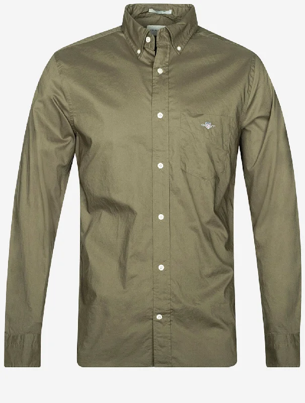 Plus Size Men's Striped Chambray Casual Shirts with a Spread Collar for a Preppy AppearanceRegular Poplin Shirt Juniper Green Plus Size Men's Striped Chambray Casual Shirts with a Spread Collar for a Preppy AppearanceRegular Poplin Shirt Juniper Green