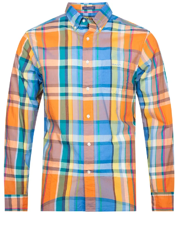 Men's Short - Sleeve Linen Casual Shirts in Light Khaki for a Breathable Summer OptionRegular Colorful Madras Shirt Apricot Orange Men's Short - Sleeve Linen Casual Shirts in Light Khaki for a Breathable Summer OptionRegular Colorful Madras Shirt Apricot Orange