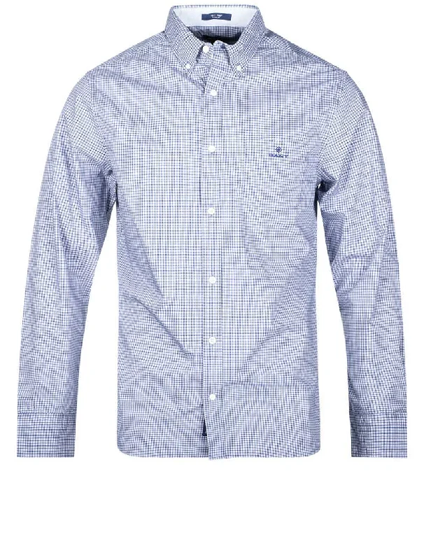 Men's Thermal - Lined Casual Shirts in Black for Added Warmth in Cold WeatherRegular Fit Micro Check Buttondown Shirt College Blue Men's Thermal - Lined Casual Shirts in Black for Added Warmth in Cold WeatherRegular Fit Micro Check Buttondown Shirt College Blue