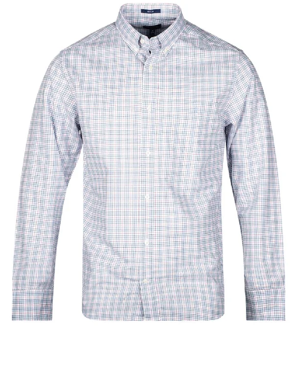 Men's Moisture - Wicking Performance Fabric Casual Shirts for Outdoor ActivitiesRegular Fit Twill Check Buttondown Shirt Hamptons Blue Men's Moisture - Wicking Performance Fabric Casual Shirts for Outdoor ActivitiesRegular Fit Twill Check Buttondown Shirt Hamptons Blue