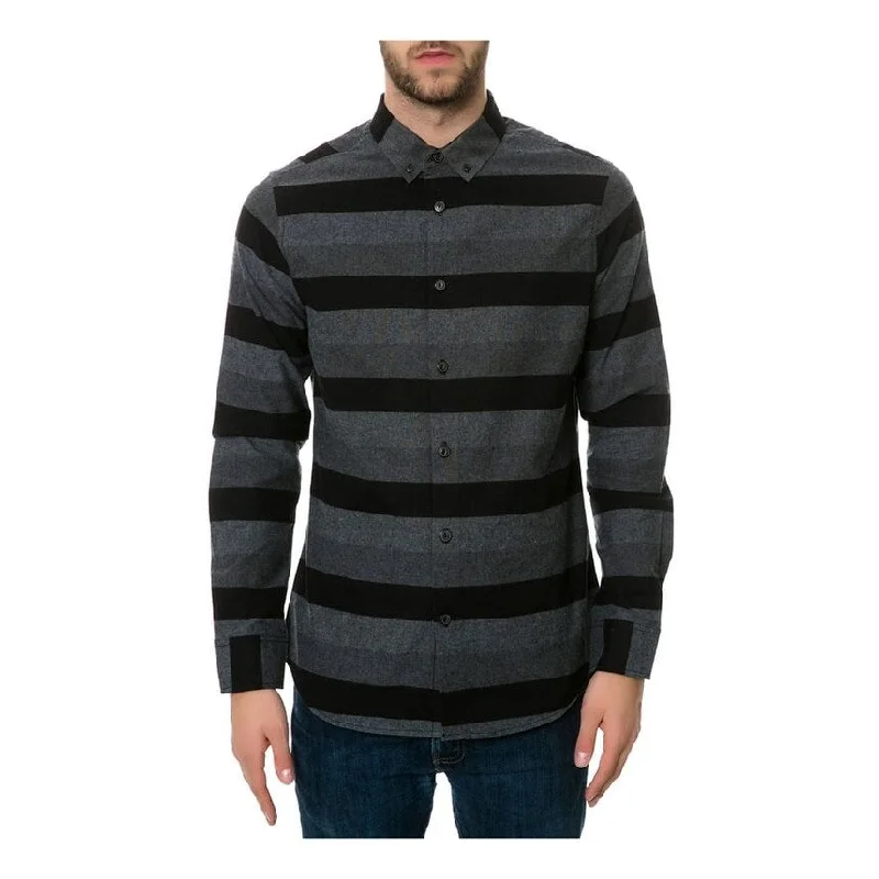 Men's Distressed Denim Casual Shirts with Frayed Edges for a Trendy and Rugged LookRocawear Mens Tonal Stripe Button Up Shirt, Black, Small Men's Distressed Denim Casual Shirts with Frayed Edges for a Trendy and Rugged LookRocawear Mens Tonal Stripe Button Up Shirt, Black, Small