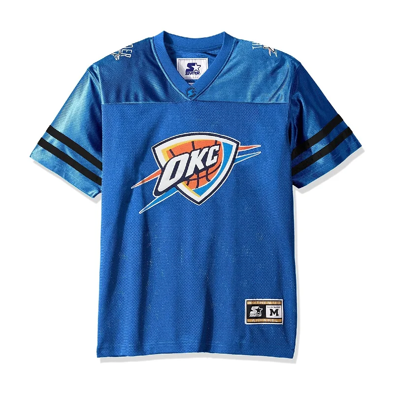 Men's Distressed Denim Casual Shirts with Frayed Edges for a Trendy and Rugged LookSTARTER Mens Oklahoma City Thunder Jersey, Blue, 6XL Men's Distressed Denim Casual Shirts with Frayed Edges for a Trendy and Rugged LookSTARTER Mens Oklahoma City Thunder Jersey, Blue, 6XL