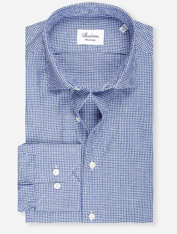 Men's Moisture - Wicking Performance Fabric Casual Shirts for Outdoor ActivitiesPuppytooth Fitted Shirt Navy Men's Moisture - Wicking Performance Fabric Casual Shirts for Outdoor ActivitiesPuppytooth Fitted Shirt Navy