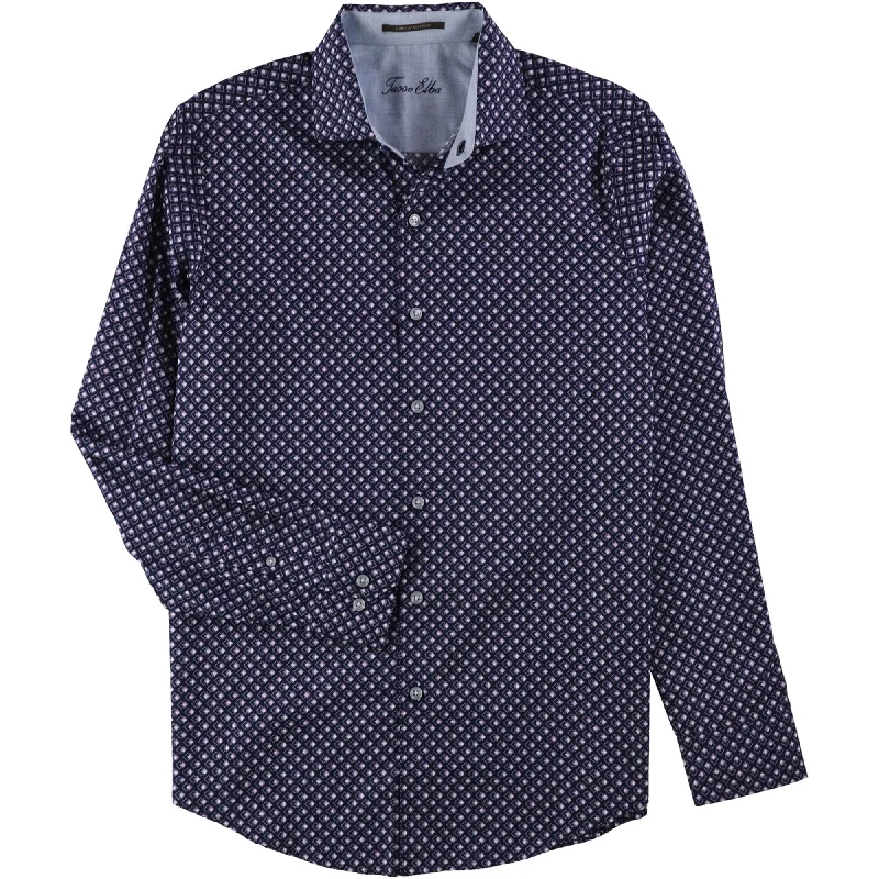 Men's Tailored Fit Checkered Casual Shirts in Multicolor for a Smart - Casual EnsembleTasso Elba Mens Geo Button Up Shirt, Purple, Small Men's Tailored Fit Checkered Casual Shirts in Multicolor for a Smart - Casual EnsembleTasso Elba Mens Geo Button Up Shirt, Purple, Small