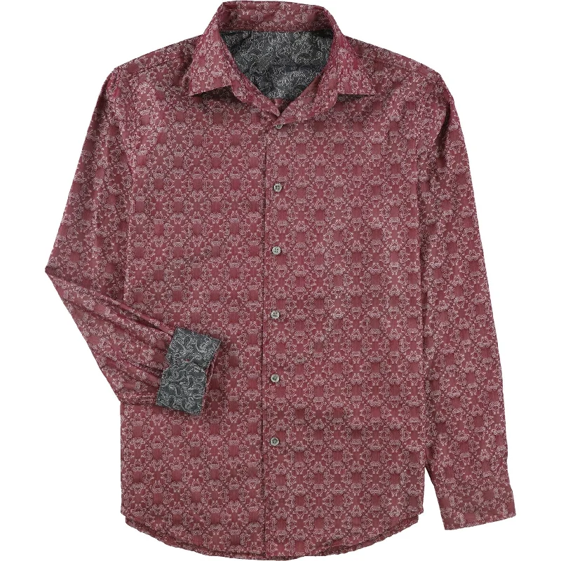 Men's Short - Sleeve Linen Casual Shirts in Light Khaki for a Breathable Summer OptionTasso Elba Mens Medallion Jacquard Button Up Shirt, Red, Small Men's Short - Sleeve Linen Casual Shirts in Light Khaki for a Breathable Summer OptionTasso Elba Mens Medallion Jacquard Button Up Shirt, Red, Small