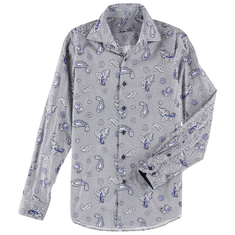 Men's Long - Line Oversized Casual Shirts in Dark Gray for a Relaxed and Modern LookTasso Elba Mens Paisley Button Up Shirt, Blue, Small Men's Long - Line Oversized Casual Shirts in Dark Gray for a Relaxed and Modern LookTasso Elba Mens Paisley Button Up Shirt, Blue, Small
