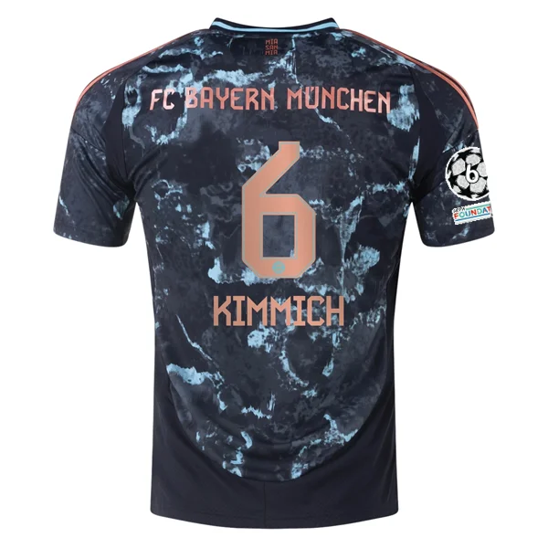 Men's Sustainable Organic Cotton Rugby Jerseys for Eco - Conscious Sports Enthusiastsadidas Bayern Munich Authentic Joshua Kimmich Away Jersey w/ Champions League Patches 24/25 (Black/Copper/Blue)