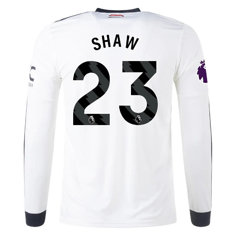 Men's Breathable Polyester Running Jerseys in Bright Neon Colors for High - Visibility Workoutsadidas Manchester United Luke Shaw Third Long Sleeve Jersey w/ EPL Patch 24/25 (Off White) Men's Breathable Polyester Running Jerseys in Bright Neon Colors for High - Visibility Workoutsadidas Manchester United Luke Shaw Third Long Sleeve Jersey w/ EPL Patch 24/25 (Off White)