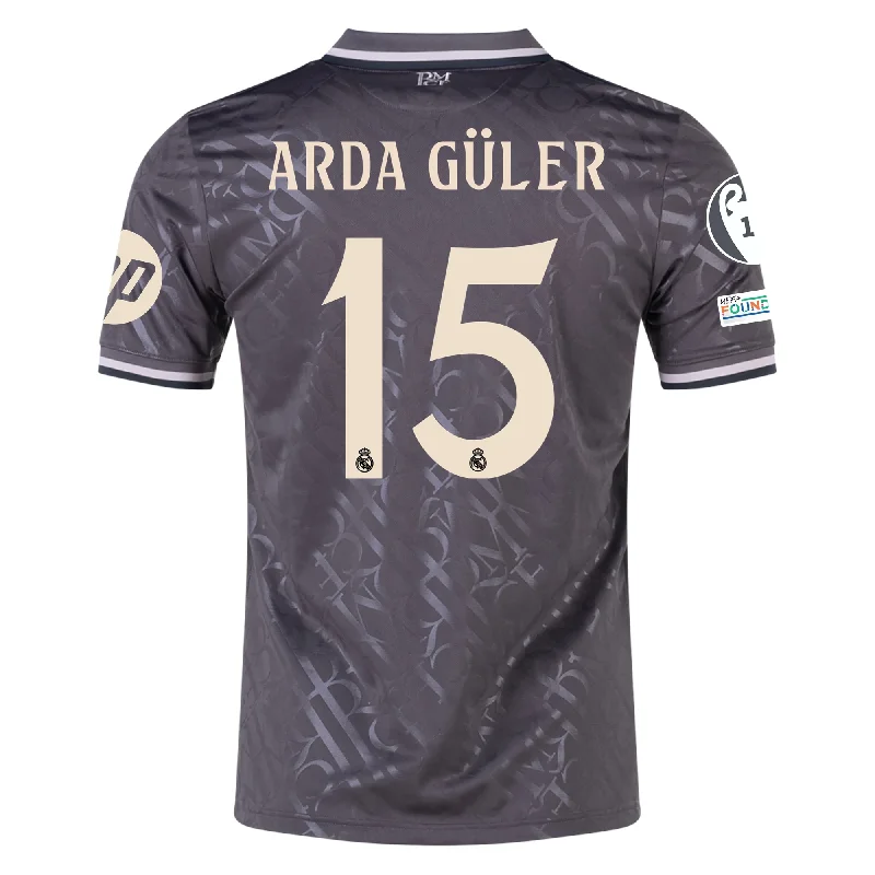 Men's Retro Soccer Jerseys of Famous Clubs from the 90s for Nostalgic Football Enthusiastsadidas Real Madrid Arda Guler Third Jersey w/ Champions League Patches + HP Sponsor 24/25 (Charcoal) Men's Retro Soccer Jerseys of Famous Clubs from the 90s for Nostalgic Football Enthusiastsadidas Real Madrid Arda Guler Third Jersey w/ Champions League Patches + HP Sponsor 24/25 (Charcoal)