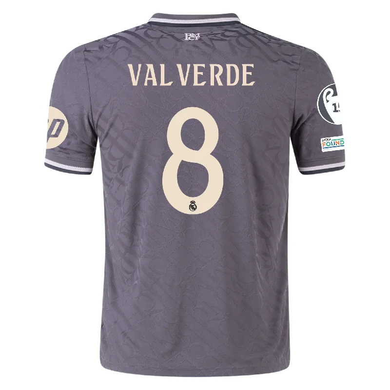 Men's Retro Hockey Jerseys with Classic Stripes and Logos for a Nostalgic Hockey Aestheticadidas Real Madrid Authentic Federico Valverde Third Jersey w/ Champions League Patches 24/25 (Charcoal) Men's Retro Hockey Jerseys with Classic Stripes and Logos for a Nostalgic Hockey Aestheticadidas Real Madrid Authentic Federico Valverde Third Jersey w/ Champions League Patches 24/25 (Charcoal)