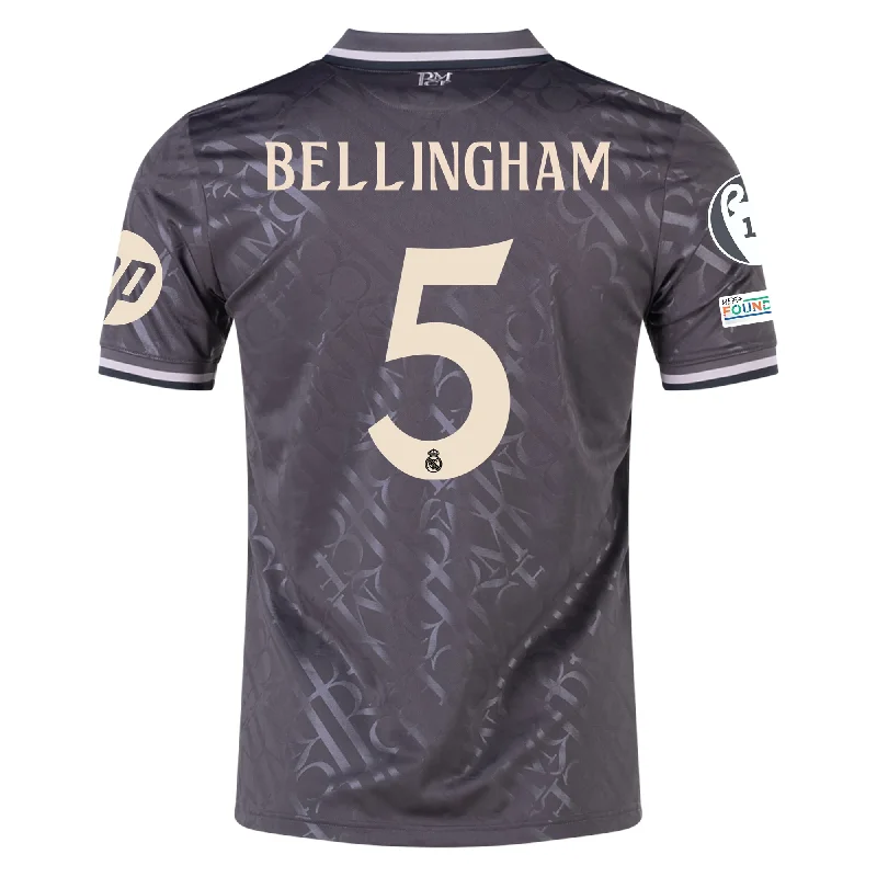 Men's Sustainable Organic Cotton Rugby Jerseys for Eco - Conscious Sports Enthusiastsadidas Real Madrid Jude Bellingham Third Jersey w/ Champions League Patches + HP Sponsor 24/25 (Charcoal) Men's Sustainable Organic Cotton Rugby Jerseys for Eco - Conscious Sports Enthusiastsadidas Real Madrid Jude Bellingham Third Jersey w/ Champions League Patches + HP Sponsor 24/25 (Charcoal)