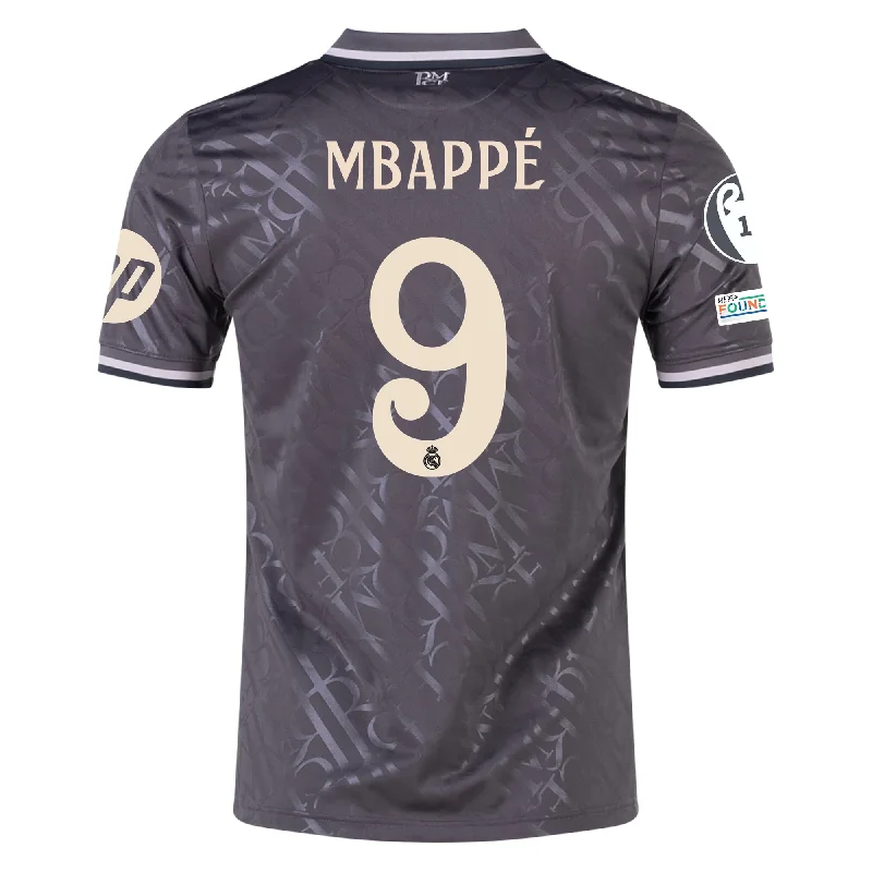 Men's Football Jerseys with Embroidered Club Badges for a Premium and Authentic Appealadidas Real Madrid Kylian Mbappe Third Jersey w/ Champions League Patches + HP Sponsor 24/25 (Charcoal) Men's Football Jerseys with Embroidered Club Badges for a Premium and Authentic Appealadidas Real Madrid Kylian Mbappe Third Jersey w/ Champions League Patches + HP Sponsor 24/25 (Charcoal)