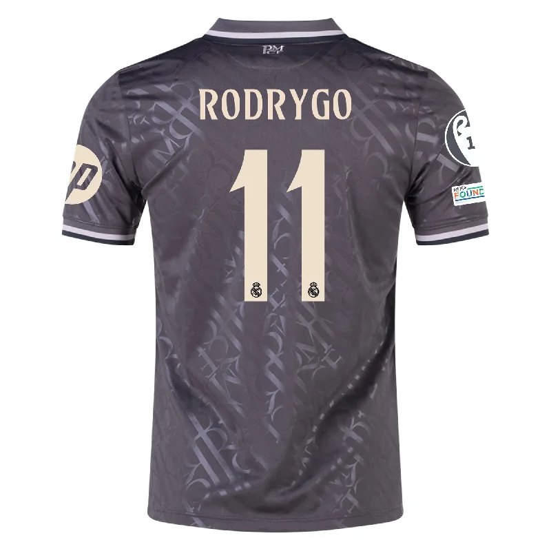 Men's Football Jerseys with Embroidered Club Badges for a Premium and Authentic Appealadidas Real Madrid Rodrygo Third Jersey w/ Champions League Patches + HP Sponsor 24/25 (Charcoal) Men's Football Jerseys with Embroidered Club Badges for a Premium and Authentic Appealadidas Real Madrid Rodrygo Third Jersey w/ Champions League Patches + HP Sponsor 24/25 (Charcoal)
