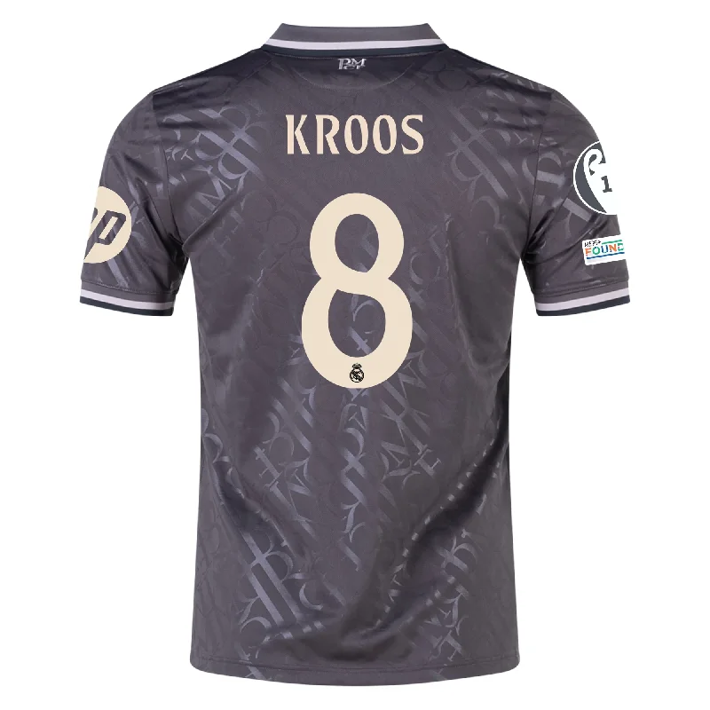 Men's Basketball Jerseys with Signature Player Logos for a Fan - Favorite Lookadidas Real Madrid Toni Kroos Third Jersey w/ Champions League Patches + HP Sponsor 24/25 (Charcoal) Men's Basketball Jerseys with Signature Player Logos for a Fan - Favorite Lookadidas Real Madrid Toni Kroos Third Jersey w/ Champions League Patches + HP Sponsor 24/25 (Charcoal)