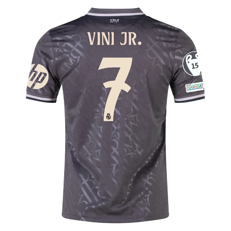 Men's Basketball Jerseys with Signature Player Logos for a Fan - Favorite Lookadidas Real Madrid Vini Jr. Third Jersey w/ Champions League Patches + HP Sponsor 24/25 (Charcoal) Men's Basketball Jerseys with Signature Player Logos for a Fan - Favorite Lookadidas Real Madrid Vini Jr. Third Jersey w/ Champions League Patches + HP Sponsor 24/25 (Charcoal)