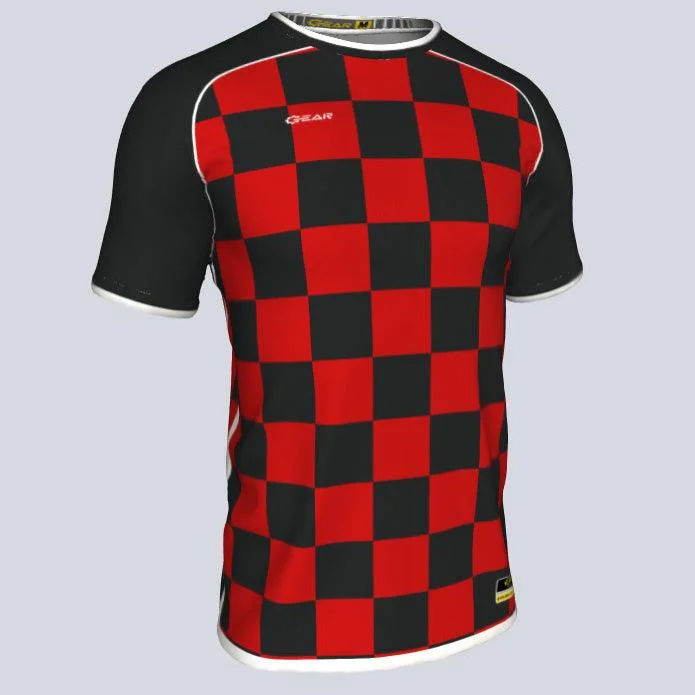 Men's Moisture - Wicking Lacrosse Jerseys with Mesh Panels for Optimal Performance on the FieldChecker Custom Jersey Men's Moisture - Wicking Lacrosse Jerseys with Mesh Panels for Optimal Performance on the FieldChecker Custom Jersey