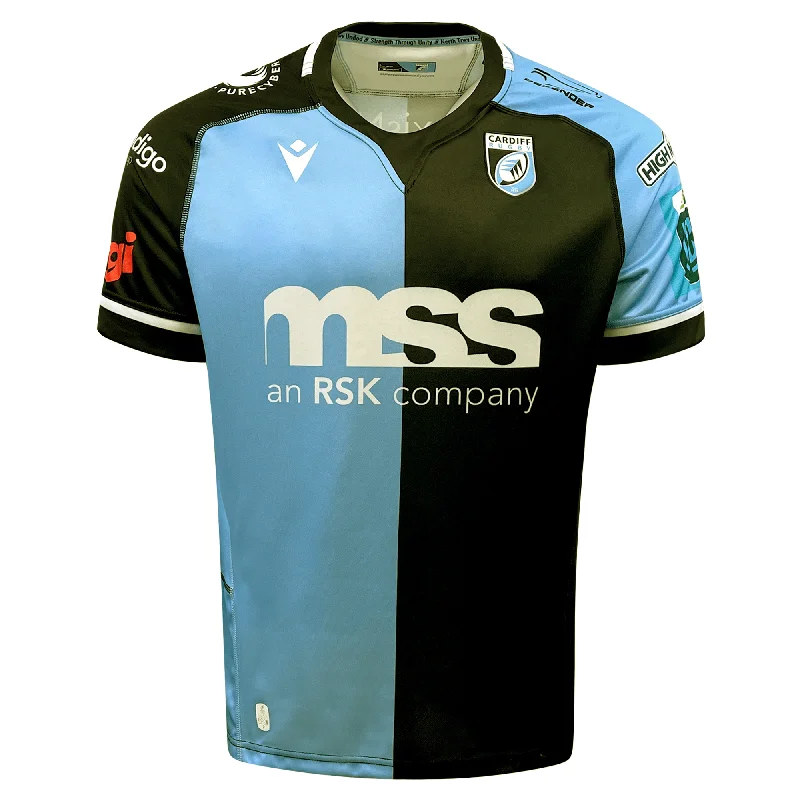 Men's Throwback Rugby Jerseys of Historic Matches and Teams for Rugby History BuffsCardiff Blues Home Jersey 23/24 by Macron Men's Throwback Rugby Jerseys of Historic Matches and Teams for Rugby History BuffsCardiff Blues Home Jersey 23/24 by Macron