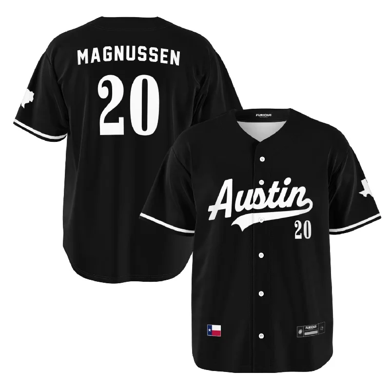Men's Breathable Polyester Running Jerseys in Bright Neon Colors for High - Visibility WorkoutsMagnussen - Jet Black Austin Jersey Men's Breathable Polyester Running Jerseys in Bright Neon Colors for High - Visibility WorkoutsMagnussen - Jet Black Austin Jersey