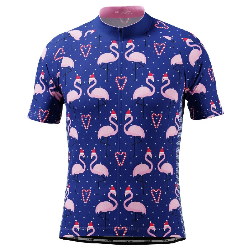 Men's Throwback Rugby Jerseys of Historic Matches and Teams for Rugby History BuffsMen's Flamingo Santa Short Sleeve Cycling Jersey