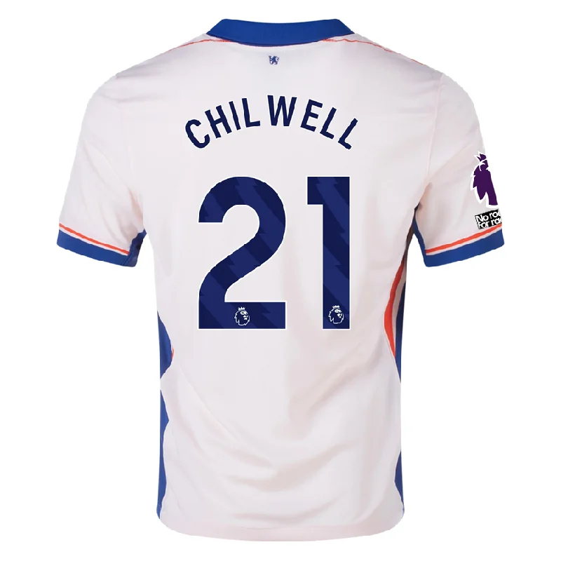 Men's Retro Soccer Jerseys of Famous Clubs from the 90s for Nostalgic Football EnthusiastsNike Chelsea Ben Chilwell Away Jersey w/ EPL + No Room For Racism Patches 24/25 (Guava Ice/Rush Blue) Men's Retro Soccer Jerseys of Famous Clubs from the 90s for Nostalgic Football EnthusiastsNike Chelsea Ben Chilwell Away Jersey w/ EPL + No Room For Racism Patches 24/25 (Guava Ice/Rush Blue)