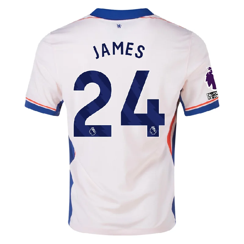 Men's Football Jerseys with Embroidered Club Badges for a Premium and Authentic AppealNike Chelsea Reece James Away Jersey w/ EPL + No Room For Racism Patches 24/25 (Guava Ice/Rush Blue) Men's Football Jerseys with Embroidered Club Badges for a Premium and Authentic AppealNike Chelsea Reece James Away Jersey w/ EPL + No Room For Racism Patches 24/25 (Guava Ice/Rush Blue)
