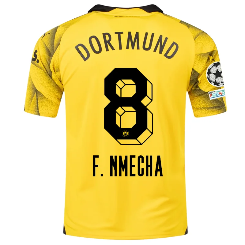 Men's Custom - Embroidered Volleyball Jerseys for Team Uniforms or Personalized GearPuma Mens Borussia Dortmund Felix Nmecha Third Jersey w/ Champions League Patches 23/24 (Cyber Yellow/Puma Black) Men's Custom - Embroidered Volleyball Jerseys for Team Uniforms or Personalized GearPuma Mens Borussia Dortmund Felix Nmecha Third Jersey w/ Champions League Patches 23/24 (Cyber Yellow/Puma Black)