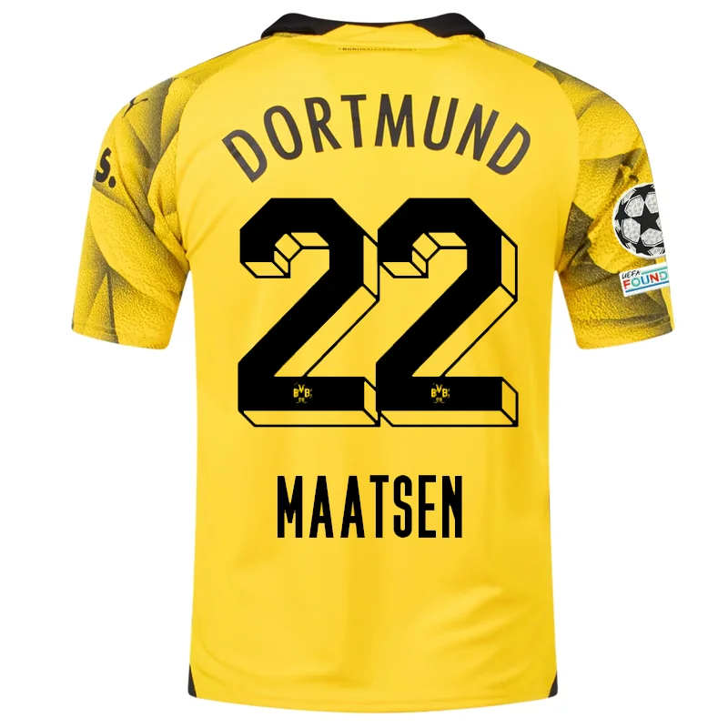 Men's Retro Soccer Jerseys of Famous Clubs from the 90s for Nostalgic Football EnthusiastsPuma Mens Borussia Dortmund Ian Maatsen Third Jersey w/ Champions League Patches 23/24 (Cyber Yellow/Puma Black) Men's Retro Soccer Jerseys of Famous Clubs from the 90s for Nostalgic Football EnthusiastsPuma Mens Borussia Dortmund Ian Maatsen Third Jersey w/ Champions League Patches 23/24 (Cyber Yellow/Puma Black)