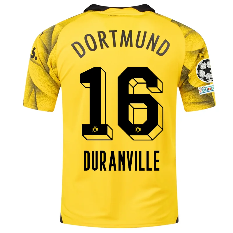 Men's Vintage American Football Jerseys of Legendary Teams for Collectors and FansPuma Mens Borussia Dortmund Julien Duranville Third Jersey w/ Champions League Patches 23/24 (Cyber Yellow/Puma Black) Men's Vintage American Football Jerseys of Legendary Teams for Collectors and FansPuma Mens Borussia Dortmund Julien Duranville Third Jersey w/ Champions League Patches 23/24 (Cyber Yellow/Puma Black)