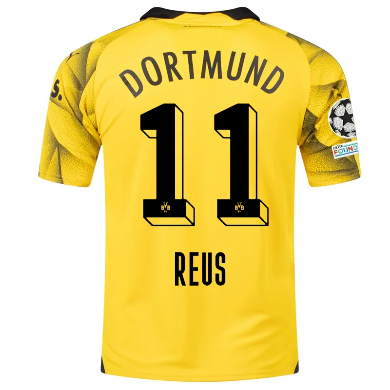 Men's Custom - Embroidered Volleyball Jerseys for Team Uniforms or Personalized GearPuma Mens Borussia Dortmund Marco Reus Third Jersey w/ Champions League Patches 23/24 (Cyber Yellow/Puma Black) Men's Custom - Embroidered Volleyball Jerseys for Team Uniforms or Personalized GearPuma Mens Borussia Dortmund Marco Reus Third Jersey w/ Champions League Patches 23/24 (Cyber Yellow/Puma Black)