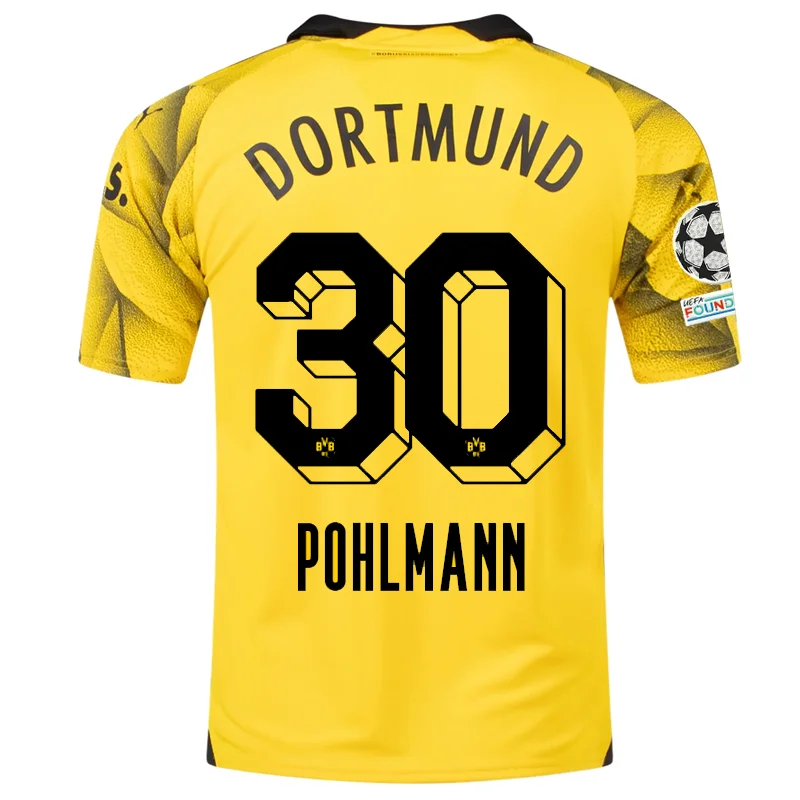 Men's Limited - Release American Football Jerseys of Rookie Stars for Early Adopters and FansPuma Mens Borussia Dortmund Ole Pohlmann Third Jersey w/ Champions League Patches 23/24 (Cyber Yellow/Puma Black) Men's Limited - Release American Football Jerseys of Rookie Stars for Early Adopters and FansPuma Mens Borussia Dortmund Ole Pohlmann Third Jersey w/ Champions League Patches 23/24 (Cyber Yellow/Puma Black)