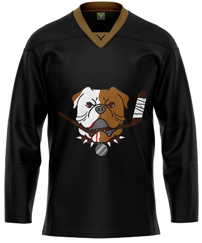 Men's Custom - Printed Baseball Jerseys with Player Names and Numbers for Personalized StyleBlack Sudbury Bulldogs Hockey Jersey Men's Custom - Printed Baseball Jerseys with Player Names and Numbers for Personalized StyleBlack Sudbury Bulldogs Hockey Jersey