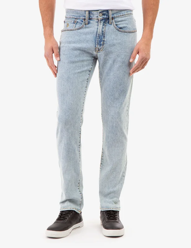 Men's Ripped Skinny Jeans in Acid Wash for an Edgy and Punk - Inspired Style5 POCKET STRETCH SLIM FIT JEANS