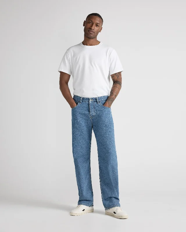 Plus Size Men's Straight Leg Jeans with Reinforced Knees for DurabilityAlex Mid Loose - Light Stone