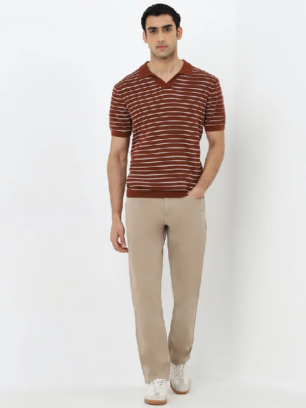 Men's Jeans with a Button - Fly for a Traditional and Classic AestheticAscot Tan Relaxed - Fit Mid - Rise Jeans