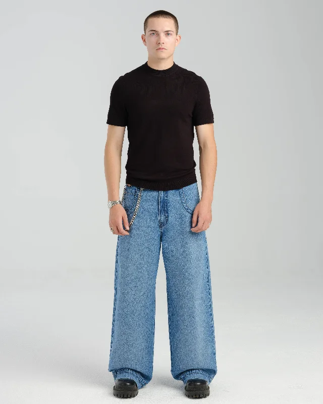 Men's Slim Fit Stretch Jeans in Dark Wash for a Modern and Comfortable LookBig Rig. 26". Hand-Sand Vintage.