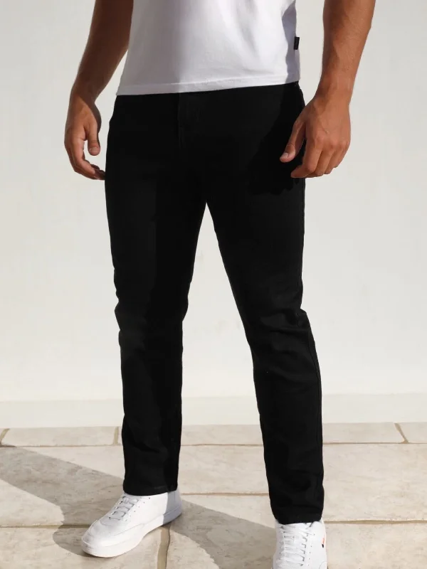 Plus Size Men's Bootcut Jeans with a Belt Loop Upgrade for a Stylish TouchVol.10 Slim Jeans - Black