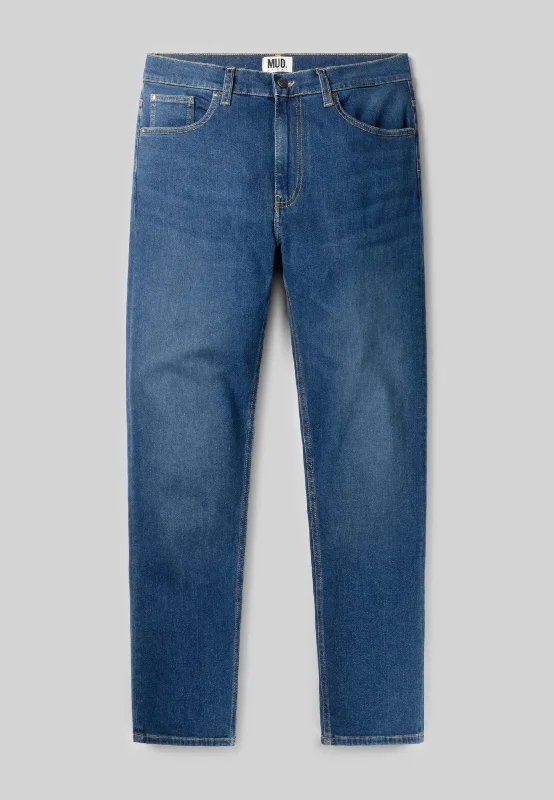 Men's Stretch Jeans with a Moisture - Wicking Lining for Active LifestylesDaily Mid Tapered - Stone Indigo