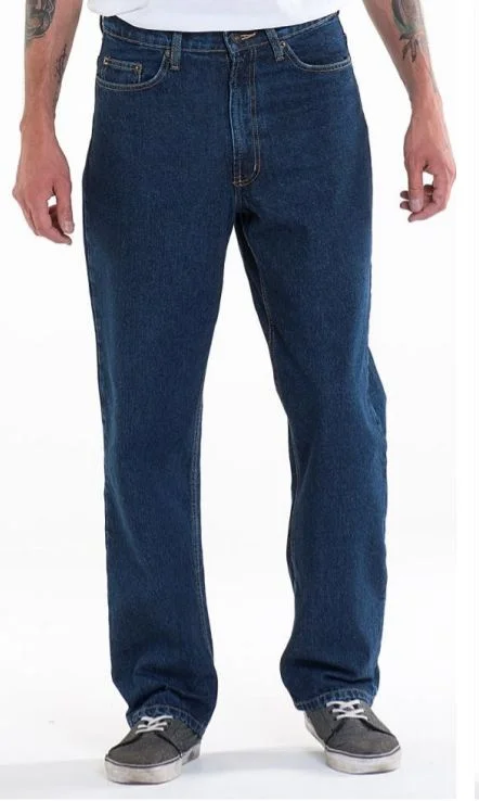 Men's Straight Leg Raw Denim Jeans for a Minimalist and Durable OptionFull Blue Brand Men's Relaxed Fit Jeans Dark Wash