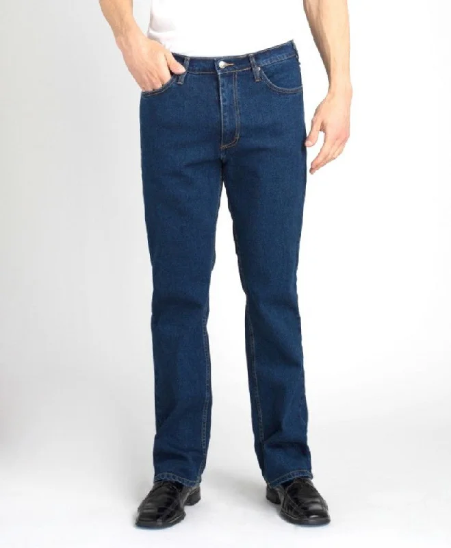 Men's Jeans with a Cargo - Inspired Knee Pocket for Extra StorageGrand River Men's Dark Blue Stretch Jean
