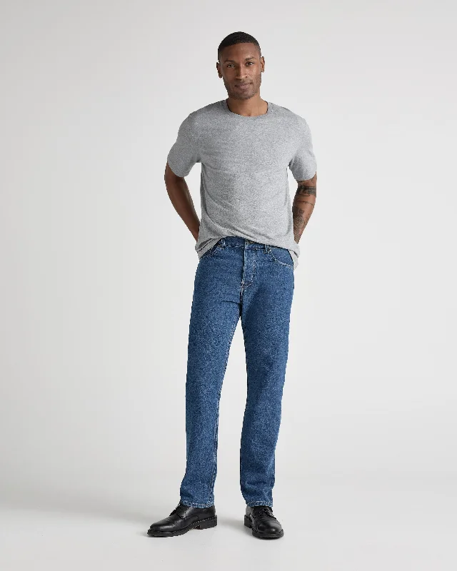 Plus Size Men's Straight Leg Jeans with Reinforced Knees for DurabilityJohn Mid Straight - Medium Stone