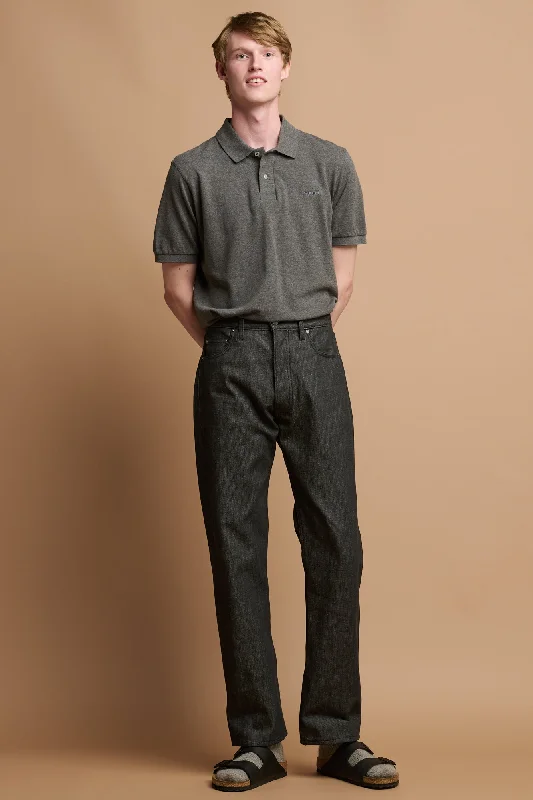 Men's Ripped Skinny Jeans in Acid Wash for an Edgy and Punk - Inspired StyleMen's Loose Fit Button Fly Arran Jean - Black