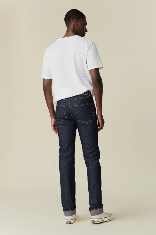 Plus Size Men's Straight Leg Jeans with Reinforced Knees for DurabilityMen's Straight Cut Jeans - Indigo