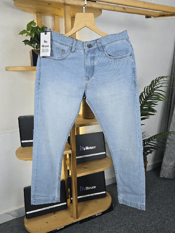 Men's Low - Rise Jeans in a Light Wash for a Casual and Youthful LookSky wash narrow fits as it gets Jeans