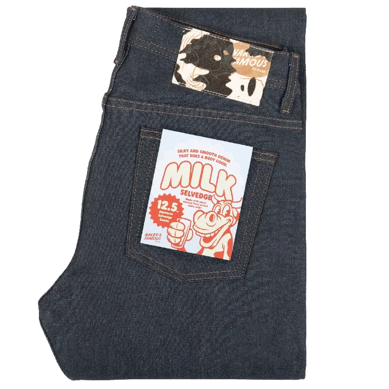 Men's Jeans with a Button - Fly for a Traditional and Classic AestheticWeird Guy - Milk Selvedge